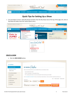 Quick Tips for Setting Up a Show