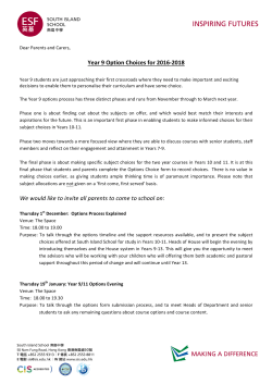 Letter to Parents - South Island School