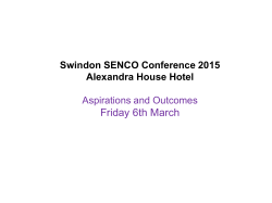 Swindon SENCO Conference 2015 Alexandra House Hotel