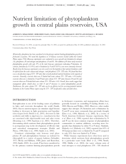 Nutrient limitation of phytoplankton growth in central plains