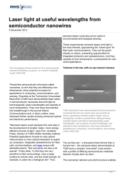 Laser light at useful wavelengths from semiconductor