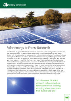 Solar energy at Forest Research