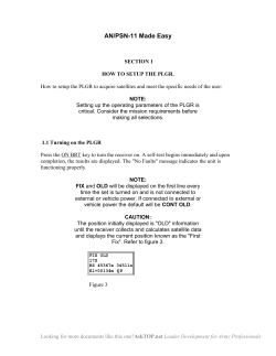 AN/PSN-11 Made Easy SECTION 1 HOW TO SETUP THE PLGR