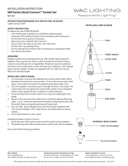 INSTALLATION INSTRUCTION 600 Series Quick