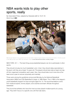 NBA wants kids to play other sports, really