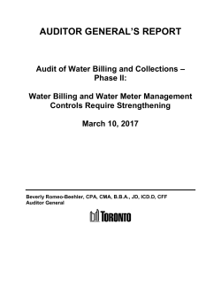 Attachment 1: Audit of Water Billing and Collections &ndash; Phase II