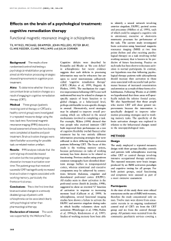 Effects on the brain of a psychological treatment: cognitive