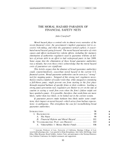 the moral hazard paradox of financial safety nets