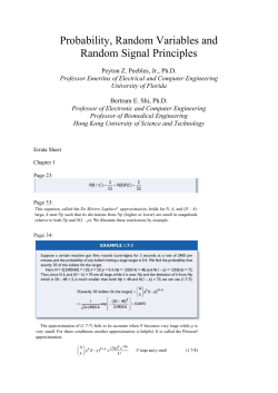 Probability, Random Variables and Random Signal Principles
