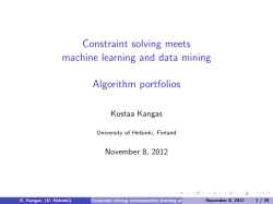 Constraint solving meets machine learning and data mining