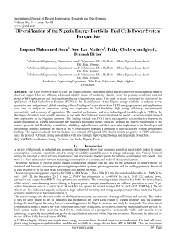 Diversification of the Nigeria Energy Portfolio: Fuel Cells