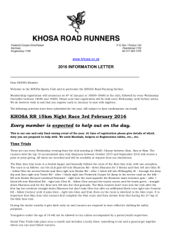 Khosa 2016 Runners Information letter