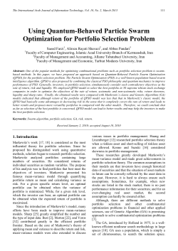 Using Quantum Behaved Particle Swarm Optimization for Portfolio