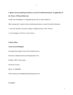 Cognitive factors predicting intentions to search for