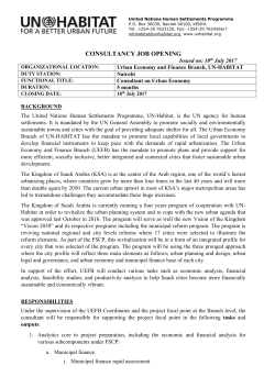 consultancy job opening - UN