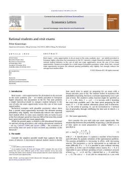 Economics Letters Rational students and resit exams