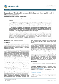 Evaluation of Relationship between Light Intensity (Lux) and Growth