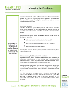 Managing the Constraints ACA&mdash;Redesign the System to Increase