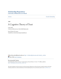 A Cognitive Theory of Trust