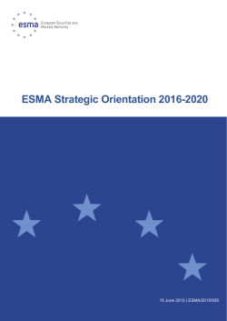 ESMA Strategic Orientation 2016-2020