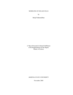 MODELING OF SOLAR CELLS by Balaji Padmanabhan