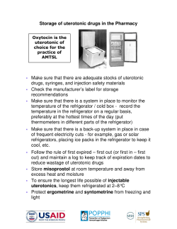 Storage of Uterotonic Drugs in the Pharmacy