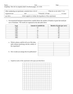 Name: Aim: Date:______ Graphing: How do we organize data