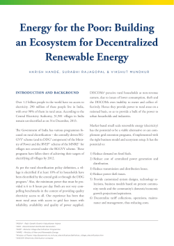 Building an Ecosystem for Decentralized Renewable Energy