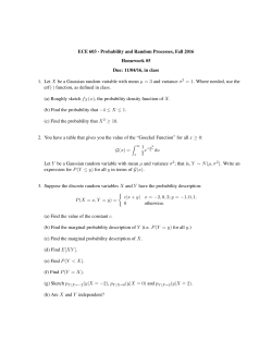 ECE 603 - Probability and Random Processes, Fall 2016 Homework
