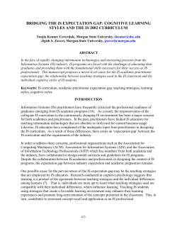 bridging the is expectation gap: cognitive learning styles and the is