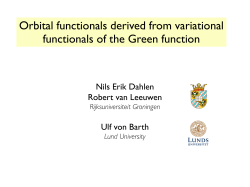 Orbital functionals derived from variational functionals of the Green