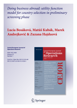 Doing business abroad: utility function model for country selection in