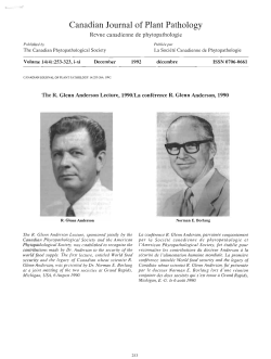 Canadian Journal of Plant Pathology