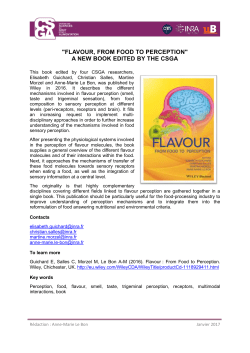 "FLAVOUR, FROM FOOD TO PERCEPTION" A
