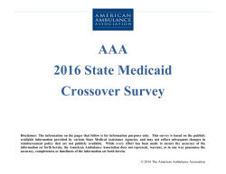 AAA 2016 State Medicaid Crossover Survey