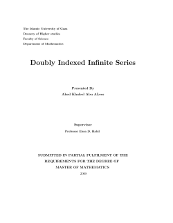 Doubly Indexed Infinite Series