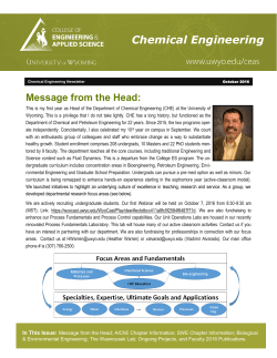Chemical Engineering - University of Wyoming