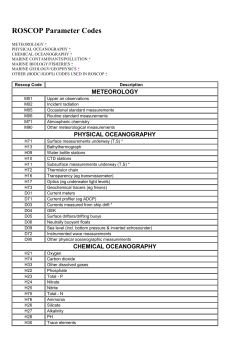 ROSCOP Parameter Codes