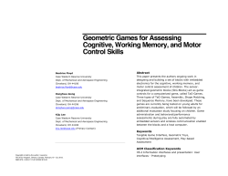 Geometric Games for Assessing Cognitive, Working Memory, and