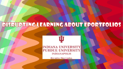 Disrupting Learning about ePortfolios - ePDP