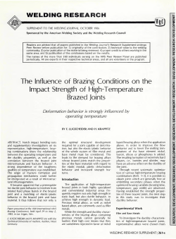 The Influence of Brazing Conditions on the Impact Strength of High