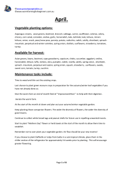 to your FREE SECTION Explaining what to plant, Harvest