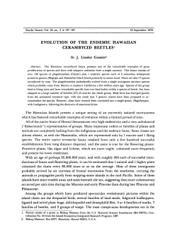 evolution of the endemic hawaiian cerambycid beetles1