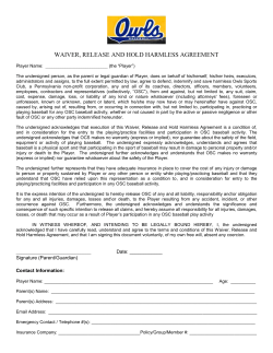 OSC Waiver and Release