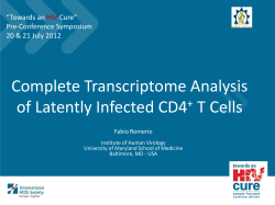 Complete Transcriptome Analysis of Latently Infected CD4+ T Cells