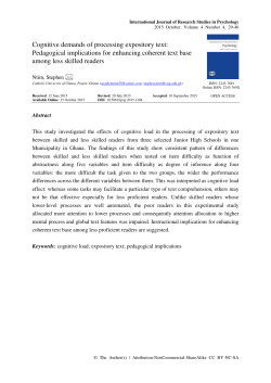 Cognitive demands of processing expository text