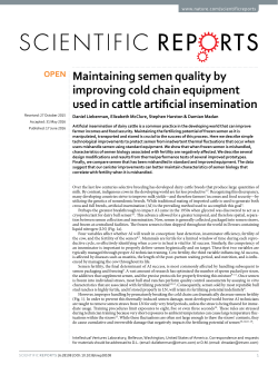 Maintaining semen quality by improving cold chain equipment used