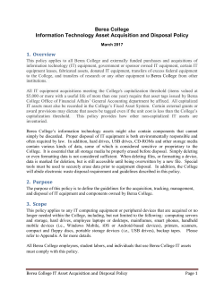 IT Assets Acquisition and Disposal Policy