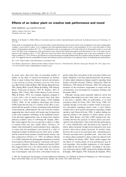 Effects of an indoor plant on creative task