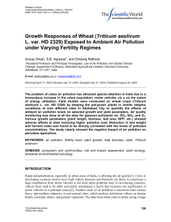 Growth Responses of Wheat (Triticum aestivum L. var. HD 2329